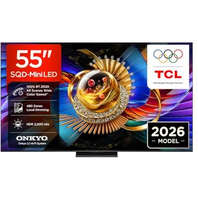 TCL 55Q7D Pro 55 inch SQD-Mini LED 4K HDR10+ Smart TV, 2000 Nits 480 dempingszones, Dolby Vision IQ & Atmos, Onkyo 2.1 geluid, Game Master, 144 Hz VRR, Apple AirPlay 2 TCL 55Q7D Pro 55 inch SQD-Mini LED 4K HDR10+ Smart TV, 2000 Nits 480 dempingszones, Dolby Vision IQ & Atmos, Onkyo 2.1 geluid, Game Master, 144 Hz VRR, Apple AirPlay 2