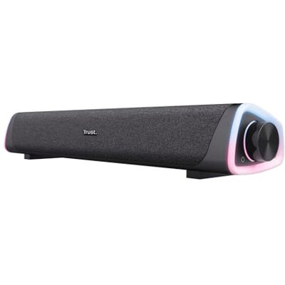 Trust Liro 12 W PC soundbar met RGB LED-verlichting, zwart PC-stereoluidspreker, audio-aansluiting 3,5 mm, USB-voeding, luidspreker voor pc, compact, laptop, tablet, tv Trust Liro 12 W PC soundbar met RGB LED-verlichting, zwart PC-stereoluidspreker, audio-aansluiting 3,5 mm, USB-voeding, luidspreker voor pc, compact, laptop, tablet, tv