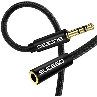 SUCESO Verlengkabel jack audio verlengkabel nylon gevlochten jack 3,5 mm mannelijk naar bus voor koptelefoon, iPod iPhone iPad, auto, autoradio's, smartphones, MP3-speler, PS4, PC-2 m SUCESO Verlengkabel jack audio verlengkabel nylon gevlochten jack 3,5 mm mannelijk naar bus voor koptelefoon, iPod iPhone iPad, auto, autoradio's, smartphones, MP3-speler, PS4, PC-2 m