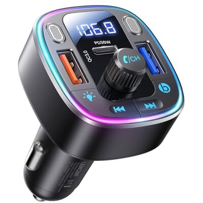 LENCENT Auto FM Transmitter Bluetooth 5.4 en 54W, Bluetooth Adapter Dubbele USB-poorten, snel opladen (PD 36 W & QC3,0), muziekadapter, handsfree bellen, dubbele microfoon en USB-stick LENCENT Auto FM Transmitter Bluetooth 5.4 en 54W, Bluetooth Adapter Dubbele USB-poorten, snel opladen (PD 36 W & QC3,0), muziekadapter, handsfree bellen, dubbele microfoon en USB-stick