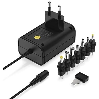 Ansmann APS 1000 12 V voeding stekker tot max. 1000 mA (met 7 universele adapters) netadapter voor veel kleine elektrische apparaten van 3 tot 12 V Ansmann APS 1000 12 V voeding stekker tot max. 1000 mA (met 7 universele adapters) netadapter voor veel kleine elektrische apparaten van 3 tot 12 V