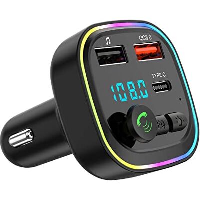 Aweskmod FM-zender, bluetooth-adapter, auto, radio, muziekspeler, MP3, 2 USB-poorten, 5 V/3 A, snellader voor auto, PD 20 W, QC3.0 + type C, handsfree, ondersteuning TF-kaart/USB Aweskmod FM-zender, bluetooth-adapter, auto, radio, muziekspeler, MP3, 2 USB-poorten, 5 V/3 A, snellader voor auto, PD 20 W, QC3.0 + type C, handsfree, ondersteuning TF-kaart/USB