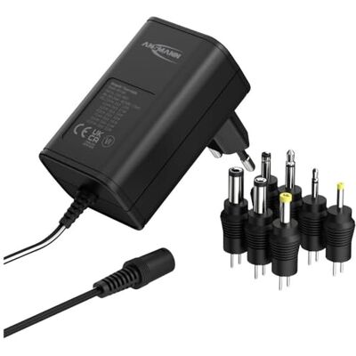Ansmann APS600 netadapter (1 stuk) – universele oplader voor elektrische apparaten (grasmaaier, babyfoon, meetgereedschap enz.) – oplader en 7 universele aansluitingen Ansmann APS600 netadapter (1 stuk) – universele oplader voor elektrische apparaten (grasmaaier, babyfoon, meetgereedschap enz.) – oplader en 7 universele aansluitingen