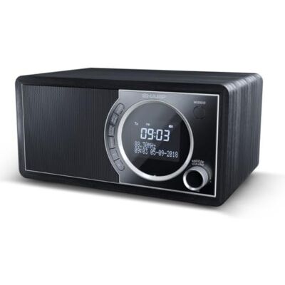 Sharp DR-450(BK) Digitale radio met DAB/DAB+/FM, Bluetooth 4.2, 20 vooraf ingestelde zenders, alarm en sluimerfunctie, houten luidsprekerbehuizing en lcd-display, zwart Sharp DR-450(BK) Digitale radio met DAB/DAB+/FM, Bluetooth 4.2, 20 vooraf ingestelde zenders, alarm en sluimerfunctie, houten luidsprekerbehuizing en lcd-display, zwart