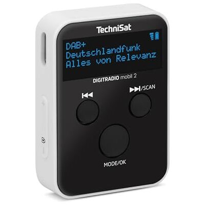 TechniSat DIGITRADIO Mobil 2 draagbare mini-radio DAB+/FM met geïntegreerde batterij (oplaadbare zakradio, hoofdtelefoon, OLED-display, favorietengeheugen) zwart/wit TechniSat DIGITRADIO Mobil 2 draagbare mini-radio DAB+/FM met geïntegreerde batterij (oplaadbare zakradio, hoofdtelefoon, OLED-display, favorietengeheugen) zwart/wit