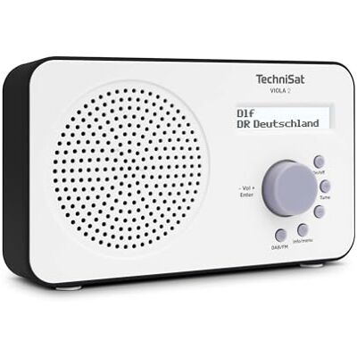 TechniSat Viola 2 – draagbare dab-radio (Dab+, FM, luidspreker, hoofdtelefoonaansluiting, display op 2 lijnen, bedieningsknop, klein, 1 watt RMS) wit/zwart TechniSat Viola 2 – draagbare dab-radio (Dab+, FM, luidspreker, hoofdtelefoonaansluiting, display op 2 lijnen, bedieningsknop, klein, 1 watt RMS) wit/zwart