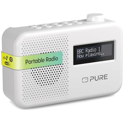 Pure Elan One2 DAB+/FM draagbare radio met Bluetooth 5.1 (lcd-display, 10 geheugentoetsen, werkt op batterijen met 4 AA-batterijen mogelijk), wit katoen Pure Elan One2 DAB+/FM draagbare radio met Bluetooth 5.1 (lcd-display, 10 geheugentoetsen, werkt op batterijen met 4 AA-batterijen mogelijk), wit katoen