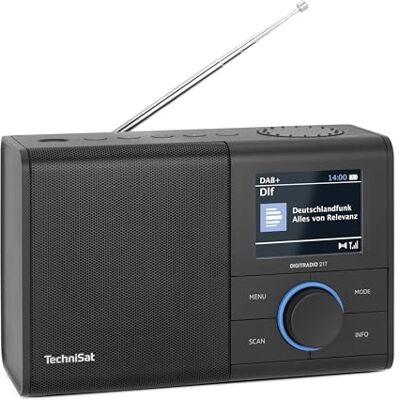 TechniSat DIGITRADIO 217 Compacte en draagbare DAB+ digitale radio (FM, kleurendisplay, Bluetooth, voorinstellingen, net- of batterijvoeding, dubbel alarm, favorieten), zwart TechniSat DIGITRADIO 217 Compacte en draagbare DAB+ digitale radio (FM, kleurendisplay, Bluetooth, voorinstellingen, net- of batterijvoeding, dubbel alarm, favorieten), zwart