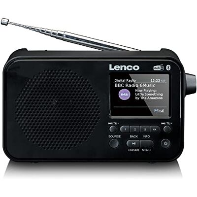 Lenco DAB+ PDR-036 Draagbare radio, Bluetooth 5.0, PLL FM-radio, 4 toetsen opslagruimte, 2,4 inch kleurendisplay, geïntegreerde batterij, klok, slaaptimer, zwart Lenco DAB+ PDR-036 Draagbare radio, Bluetooth 5.0, PLL FM-radio, 4 toetsen opslagruimte, 2,4 inch kleurendisplay, geïntegreerde batterij, klok, slaaptimer, zwart