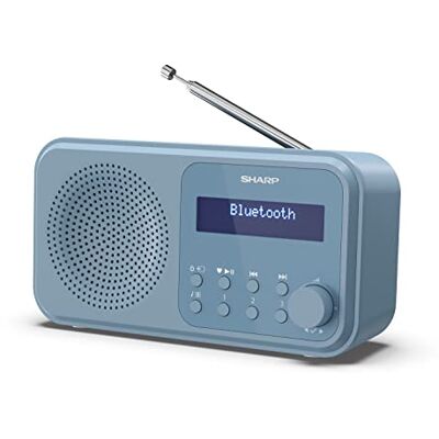 Sharp DR-P420 Draagbare digitale radio (DAB/DAB+/FM met RDS, USB, Bluetooth 5.0, 3,5 mm jack-wekfuncties), blauw Sharp DR-P420 Draagbare digitale radio (DAB/DAB+/FM met RDS, USB, Bluetooth 5.0, 3,5 mm jack-wekfuncties), blauw
