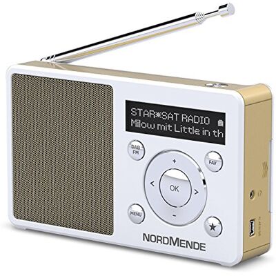 TechniSat Nordmende Transita 100 draagbare en ontvangststerke DAB-radio (DAB+, FM, luidsprekers, hoofdtelefoonaansluiting, favorietengeheugen, OLED-display, accu, klein, draagbaar) wit TechniSat Nordmende Transita 100 draagbare en ontvangststerke DAB-radio (DAB+, FM, luidsprekers, hoofdtelefoonaansluiting, favorietengeheugen, OLED-display, accu, klein, draagbaar) wit
