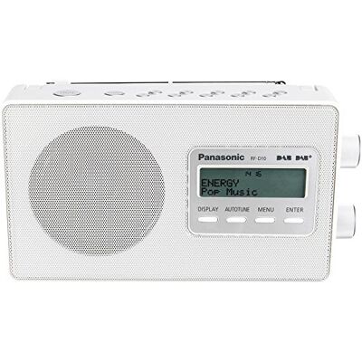 Panasonic draagbare FM-radio RF-D10EG-W I frequenties: FM/DAB/DAB 2W HP 10 cm equalizer 5 voorinstellingen klok wit LCD-scherm, Franse versie Panasonic draagbare FM-radio RF-D10EG-W I frequenties: FM/DAB/DAB 2W HP 10 cm equalizer 5 voorinstellingen klok wit LCD-scherm, Franse versie