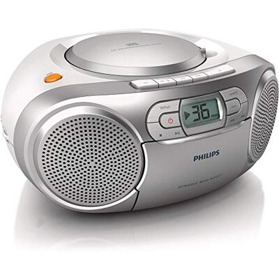 Philips AZ127/12 CD/cassettespeler, analoog, FM/MW, 2W RMS Philips AZ127/12 CD/cassettespeler, analoog, FM/MW, 2W RMS