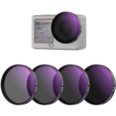 NEEWER ND/PL-filterset alleen compatibel met DJI Osmo Action 6, ND8/PL+ND16/PL+ND32/PL+ND64/PL meerlaagse gepolariseerde CPL-lensfilters fotografie rekwisieten NEEWER ND/PL-filterset alleen compatibel met DJI Osmo Action 6, ND8/PL+ND16/PL+ND32/PL+ND64/PL meerlaagse gepolariseerde CPL-lensfilters fotografie rekwisieten