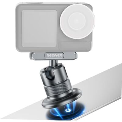 NEEWER Magnetische camerahouder, compatibel met DJI Osmo Action 5 Pro/4/3, 360° snelsluiting kogelkopadapter, 6,35 mm schroefdraad voor POV-opnames, kooi NEEWER Magnetische camerahouder, compatibel met DJI Osmo Action 5 Pro/4/3, 360° snelsluiting kogelkopadapter, 6,35 mm schroefdraad voor POV-opnames, kooi