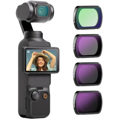 NEEWER Magnetische filterset ND & Black Diffusion 1/4 compatibel met DJI OSMO Pocket 3 Creator Combo Accessoires, Action Camera 4 Pack Neutrale Dichtheid (ND16 ND64 ND256) en filters NEEWER Magnetische filterset ND & Black Diffusion 1/4 compatibel met DJI OSMO Pocket 3 Creator Combo Accessoires, Action Camera 4 Pack Neutrale Dichtheid (ND16 ND64 ND256) en filters