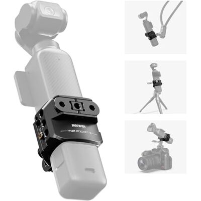 NEEWER Cage Pocket 3, video-opnamehouder van aluminiumlegering met adapter voor actiecamera, 6,35 mm schroefdraad, compatibel met DJI Osmo Pocket 3 Creator Combo, geen montage NEEWER Cage Pocket 3, video-opnamehouder van aluminiumlegering met adapter voor actiecamera, 6,35 mm schroefdraad, compatibel met DJI Osmo Pocket 3 Creator Combo, geen montage