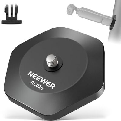 NEEWER Magnetische camerahouder basis compatibel met DJI Osmo Pocket 3 Insta360 X4/3/GO 3S/3, sterke magnetische snelsluiting houder met 6,35 mm schroef voor cardancamera NEEWER Magnetische camerahouder basis compatibel met DJI Osmo Pocket 3 Insta360 X4/3/GO 3S/3, sterke magnetische snelsluiting houder met 6,35 mm schroef voor cardancamera