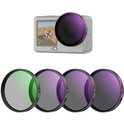 NEEWER Set van 4 CPL + ND-filters alleen compatibel met DJI Osmo Action 6, set van 4 verstelbare ronde polarisatiefilters om vast te klikken voor meerlaagse HD-actiecamera, accessoires NEEWER Set van 4 CPL + ND-filters alleen compatibel met DJI Osmo Action 6, set van 4 verstelbare ronde polarisatiefilters om vast te klikken voor meerlaagse HD-actiecamera, accessoires