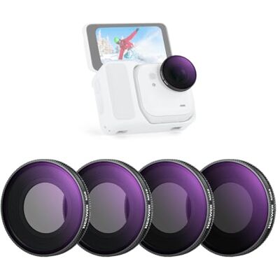 NEEWER ND-filterset compatibel met Insta360 GO Ultra (ND8/ND16/ND32/ND64), lensfilter om te schroeven, meerlaags HD optisch glas, dun frame, Action Cam accessoires, FL-C55 NEEWER ND-filterset compatibel met Insta360 GO Ultra (ND8/ND16/ND32/ND64), lensfilter om te schroeven, meerlaags HD optisch glas, dun frame, Action Cam accessoires, FL-C55