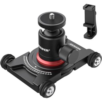 NEEWER Camerarolley met kogelkop en klem, 4 tafelwielen met 360 graden panorama, compatibel met spiegelloze mini-camcorder, GoPro en Android, SD001 NEEWER Camerarolley met kogelkop en klem, 4 tafelwielen met 360 graden panorama, compatibel met spiegelloze mini-camcorder, GoPro en Android, SD001