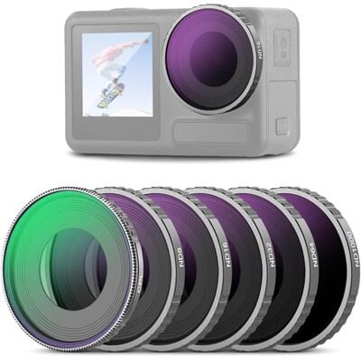 NEEWER CPL & ND filterset compatibel met DJI Osmo Action 4/Action 5 Pro (6 stuks), filterset CPL+ND8+ND16+ND32+ND64+ND1000, accessoires voor actiecamera, HD-glas, meerlaags, FL-A13 NEEWER CPL & ND filterset compatibel met DJI Osmo Action 4/Action 5 Pro (6 stuks), filterset CPL+ND8+ND16+ND32+ND64+ND1000, accessoires voor actiecamera, HD-glas, meerlaags, FL-A13