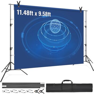 VEVOR Achtergrondstandaard 2900 x 3500 mm, verstelbare fotoachtergrond, met 6 klemmen en draagtas, achtergrondhouder voor Studio Pro, fotografie, live streaming, bruiloft, tentoonstelling VEVOR Achtergrondstandaard 2900 x 3500 mm, verstelbare fotoachtergrond, met 6 klemmen en draagtas, achtergrondhouder voor Studio Pro, fotografie, live streaming, bruiloft, tentoonstelling