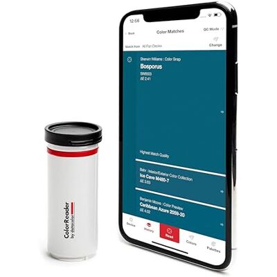 Datacolor ColorReader: Kleurmeetapparaat voor digitale kleurbepaling met meer dan 20 merk kleuren fans (compatibel met RAL, Farrow & Ball, Sikkens, Valspar, Rust-Oleum) met ca. 20.000 kleuren. Datacolor ColorReader: Kleurmeetapparaat voor digitale kleurbepaling met meer dan 20 merk kleuren fans (compatibel met RAL, Farrow & Ball, Sikkens, Valspar, Rust-Oleum) met ca. 20.000 kleuren.