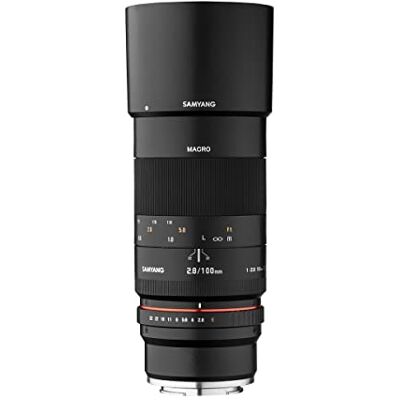 SAMYANG 100 mm F2.8 Macro voor MFT-telelens Macro met vaste brandpuntsafstand voor MFT-bevestiging, handmatige focus, voor Olympus OM-D E-M10 Mark IV, M1 Mark III, Panasonic Lumix DC-G110, DC-G91 SAMYANG 100 mm F2.8 Macro voor MFT-telelens Macro met vaste brandpuntsafstand voor MFT-bevestiging, handmatige focus, voor Olympus OM-D E-M10 Mark IV, M1 Mark III, Panasonic Lumix DC-G110, DC-G91