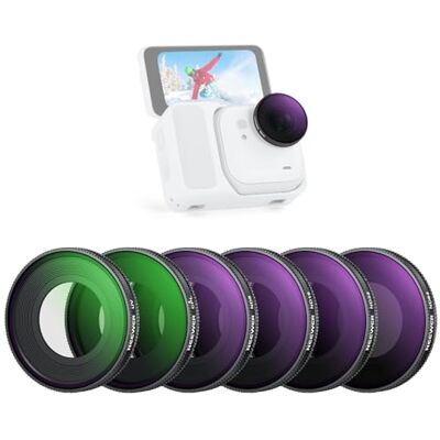 NEEWER ND-filterset compatibel met Insta360 GO Ultra (UV/CPL/ND8/ND16/ND32/ND64), schroefbare circulaire polarisatiefilter, grijze lensfilter, HD optisch filter, camera-accessoires NEEWER ND-filterset compatibel met Insta360 GO Ultra (UV/CPL/ND8/ND16/ND32/ND64), schroefbare circulaire polarisatiefilter, grijze lensfilter, HD optisch filter, camera-accessoires