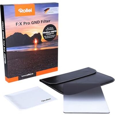 Rollei F:X Pro Verloopfilter Medium GND 32 I 100 mm rechthoekig gorillaglas filter met Luminance coating I Ideaal voor patronen met een onheldere horizonlijn, intensiteit: GND16 Rollei F:X Pro Verloopfilter Medium GND 32 I 100 mm rechthoekig gorillaglas filter met Luminance coating I Ideaal voor patronen met een onheldere horizonlijn, intensiteit: GND16