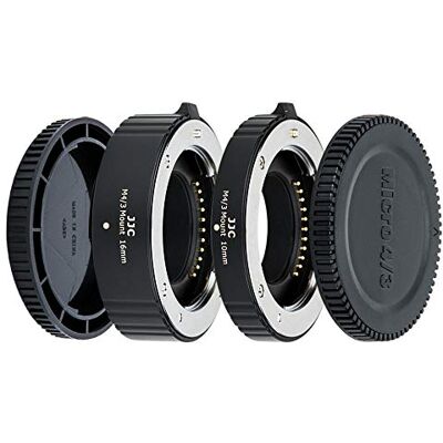 JJC 2-delig (10 mm/16 mm) metalen set automatische verlengbuis macro voor Olympus en Panasonic Micro 4/3 (MFT) camera JJC 2-delig (10 mm/16 mm) metalen set automatische verlengbuis macro voor Olympus en Panasonic Micro 4/3 (MFT) camera