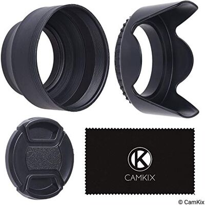 CAMKIX 77 mm 2 zonnekleppen voor lenzen: tulp + rubber – 1 lensdop – vermindert reflecties van de lenzen – beschermt tegen overmatig zonlicht voor foto's en video's CAMKIX 77 mm 2 zonnekleppen voor lenzen: tulp + rubber – 1 lensdop – vermindert reflecties van de lenzen – beschermt tegen overmatig zonlicht voor foto's en video's