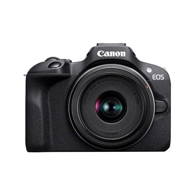 Canon EOS R100 + RF-S 18-45 mm F4.5-6.3 IS STM + RF-S 55-210 mm F5-7.1 IS Voor beginners, CMOS-sensor, 18-45 mm RF-S groothoeklens, 55-210 mm RF-S telelens voor portretten en sport Canon EOS R100 + RF-S 18-45 mm F4.5-6.3 IS STM + RF-S 55-210 mm F5-7.1 IS Voor beginners, CMOS-sensor, 18-45 mm RF-S groothoeklens, 55-210 mm RF-S telelens voor portretten en sport