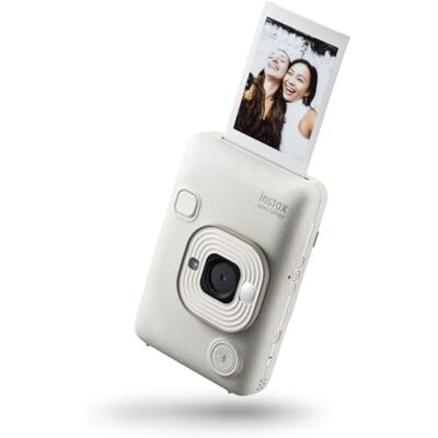 instax LiPlay Hybrid Mini Instant Camera met 2,7 inch LCD-scherm aan de achterkant, Micro SD-kaartsleuf, USB Type-C opladen, mistwit, folie apart verkrijgbaar instax LiPlay Hybrid Mini Instant Camera met 2,7 inch LCD-scherm aan de achterkant, Micro SD-kaartsleuf, USB Type-C opladen, mistwit, folie apart verkrijgbaar