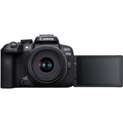 Canon EOS R10 spiegelloze camera + RF-S 18-45 mm F4.5-6.3 STM lens (hybride camera, DSLR-upgrade, 15 B/s, 4K video, AF II Dual Pixel CMOS focussysteem, wifi) Canon EOS R10 spiegelloze camera + RF-S 18-45 mm F4.5-6.3 STM lens (hybride camera, DSLR-upgrade, 15 B/s, 4K video, AF II Dual Pixel CMOS focussysteem, wifi)