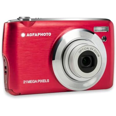 AgfaPhoto Agfa Realishot DC8200 Fotoapparaat, digitale camera, compact, 18 MP, Full HD, LCD-display, 2,7 inch, optische zoom, 8 x lithiumbatterij en SD-kaart 16 GB, rood AgfaPhoto Agfa Realishot DC8200 Fotoapparaat, digitale camera, compact, 18 MP, Full HD, LCD-display, 2,7 inch, optische zoom, 8 x lithiumbatterij en SD-kaart 16 GB, rood