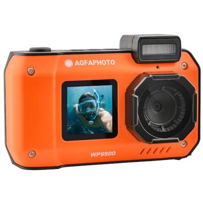 AgfaPhoto Realishot WP9500 Digitale camera, waterdicht, 7 m, 24 MP, 18 x zoom, 4 K video, 2,9 inch/1,4 inch dubbel display, oranje AgfaPhoto Realishot WP9500 Digitale camera, waterdicht, 7 m, 24 MP, 18 x zoom, 4 K video, 2,9 inch/1,4 inch dubbel display, oranje