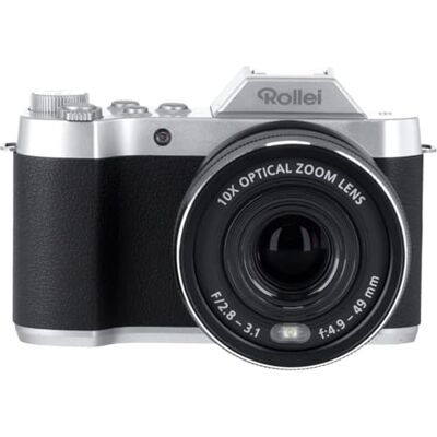 Rollei Powerflex 10 stuks 64 MP 4K retro digitale camera met batterij en 10x optische zoom met 8 fotomodi 2,88 inch IPS-display, draagbare vintage compacte camera Rollei Powerflex 10 stuks 64 MP 4K retro digitale camera met batterij en 10x optische zoom met 8 fotomodi 2,88 inch IPS-display, draagbare vintage compacte camera
