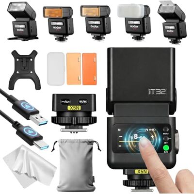 GODOX iT32 Mini Flash TTL camera met ontspanner X5-N, draadloos systeem 2.4G, HSS 1/8000s, compatibel met Nikon Z5II Z6III Z8 Z50II Z30 D850 Z5 Z5 ZFC Z6II Z9 Z7 D5600 D750 GODOX iT32 Mini Flash TTL camera met ontspanner X5-N, draadloos systeem 2.4G, HSS 1/8000s, compatibel met Nikon Z5II Z6III Z8 Z50II Z30 D850 Z5 Z5 ZFC Z6II Z9 Z7 D5600 D750