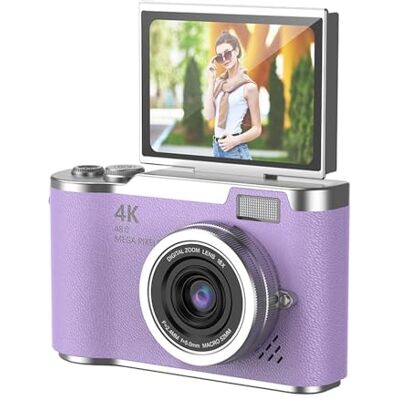 LICAEVEY Digitale camera, 48 MP, 1080p, met 2,4 inch bladscherm en 18 x zoom, 4 uur batterij vlogcamera voor jongeren, beginners, geïntegreerde games en (PURPLE) LICAEVEY Digitale camera, 48 MP, 1080p, met 2,4 inch bladscherm en 18 x zoom, 4 uur batterij vlogcamera voor jongeren, beginners, geïntegreerde games en (PURPLE)
