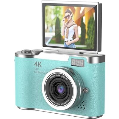 LICAEVEY Digitale camera, 48 MP, 1080p, met 2,4 inch bladscherm en 18 x zoom, 4 uur batterij vlogcamera voor jongeren, beginners, geïntegreerde games en (GREEN) LICAEVEY Digitale camera, 48 MP, 1080p, met 2,4 inch bladscherm en 18 x zoom, 4 uur batterij vlogcamera voor jongeren, beginners, geïntegreerde games en (GREEN)