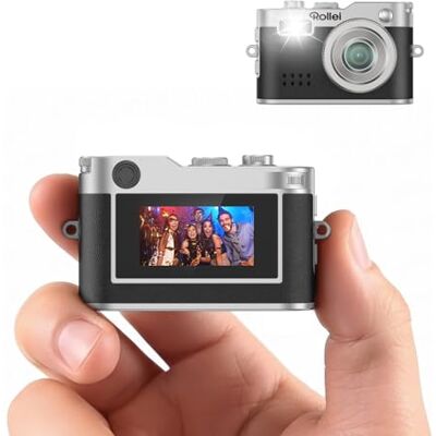 Rollei Mini digitale camera vintage zwart 1080p FHD kleine digitale retro camera met 0,96 inch kleurendisplay 2 MP camera compacte camera met flitser en opname Rollei Mini digitale camera vintage zwart 1080p FHD kleine digitale retro camera met 0,96 inch kleurendisplay 2 MP camera compacte camera met flitser en opname