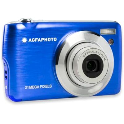 AgfaPhoto AGFA Realishot DC8200 Fotoapparaat, digitale camera, compacte camera (18 MP, Full HD, 2,7 inch LCD-display, 8 x optische zoom, lithium batterij en SD-kaart 16 GB), blauw AgfaPhoto AGFA Realishot DC8200 Fotoapparaat, digitale camera, compacte camera (18 MP, Full HD, 2,7 inch LCD-display, 8 x optische zoom, lithium batterij en SD-kaart 16 GB), blauw