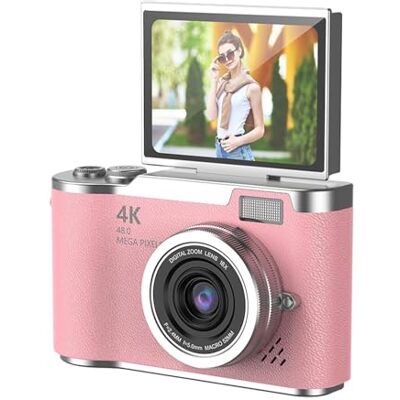 LICAEVEY 48 MP 1080p digitale camera met 2,4 inch bladscherm en 18 x zoom, 4 uur batterij vlogcamera voor jongeren, beginners, geïntegreerde games en (PINK) LICAEVEY 48 MP 1080p digitale camera met 2,4 inch bladscherm en 18 x zoom, 4 uur batterij vlogcamera voor jongeren, beginners, geïntegreerde games en (PINK)