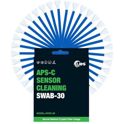 UES APS-C camerasensor reinigingsset, 30 staafjes 16 mm Stofvrije microvezelstaafjes, afzonderlijk vacuüm verpakt voor het reinigen van APS-C-sensoren van spiegelreflexcamera's en UES APS-C camerasensor reinigingsset, 30 staafjes 16 mm Stofvrije microvezelstaafjes, afzonderlijk vacuüm verpakt voor het reinigen van APS-C-sensoren van spiegelreflexcamera's en