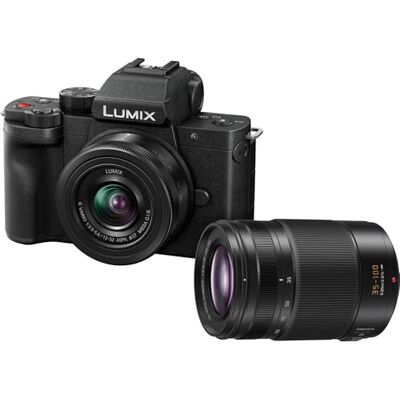Panasonic Lumix DC-G100DWEGK spiegelloze microfooncamera met 12-32 mm F3.5-5.6 en 45-150 mm F4-5.6 Lumix G Vario 12-32 mm F3.5-5.6 en 45-150 mm F4-5.6 lenzen, 20,3 MP, 4K 30p video en FHD 60, Panasonic Lumix DC-G100DWEGK spiegelloze microfooncamera met 12-32 mm F3.5-5.6 en 45-150 mm F4-5.6 Lumix G Vario 12-32 mm F3.5-5.6 en 45-150 mm F4-5.6 lenzen, 20,3 MP, 4K 30p video en FHD 60,