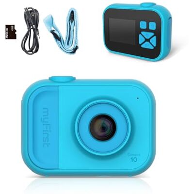 myFirst Camera 10 Digitale camera voor jongens en meisjes van 4 tot 9 jaar, 5 MP, 32 GB fotovideo met statiefschroefadapter, geschikt als verjaardagscadeau (blauw) myFirst Camera 10 Digitale camera voor jongens en meisjes van 4 tot 9 jaar, 5 MP, 32 GB fotovideo met statiefschroefadapter, geschikt als verjaardagscadeau (blauw)