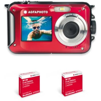 AgfaPhoto Realishot WP8000 Digitale camera, compact, waterdicht, 2 batterijen + drijvende polsband inbegrepen, rood AgfaPhoto Realishot WP8000 Digitale camera, compact, waterdicht, 2 batterijen + drijvende polsband inbegrepen, rood