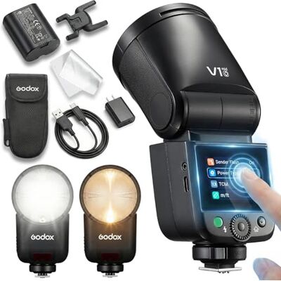 GODOX V1 MID O Flash voor Olympus & Panasonic camera, ronde Speedlite 55W, 24mm optiek, 650+ TTL/HSS 1/8000s, V1MID reisflitser voor E-M1 III, Pen-F, E-PL8, E-P5 en GH4 GODOX V1 MID O Flash voor Olympus & Panasonic camera, ronde Speedlite 55W, 24mm optiek, 650+ TTL/HSS 1/8000s, V1MID reisflitser voor E-M1 III, Pen-F, E-PL8, E-P5 en GH4